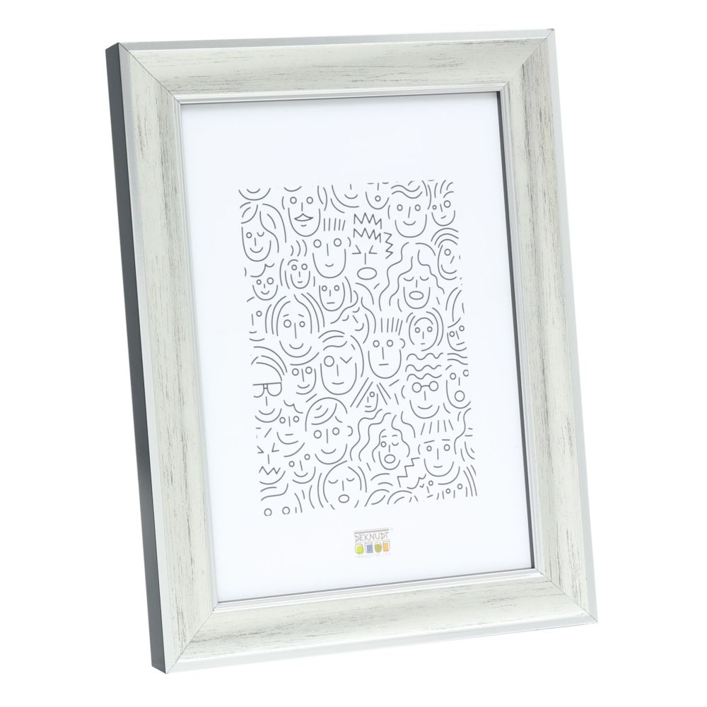 Deknudt Silver wood photo frame with dark gray shading 20x30 S40YOUR2