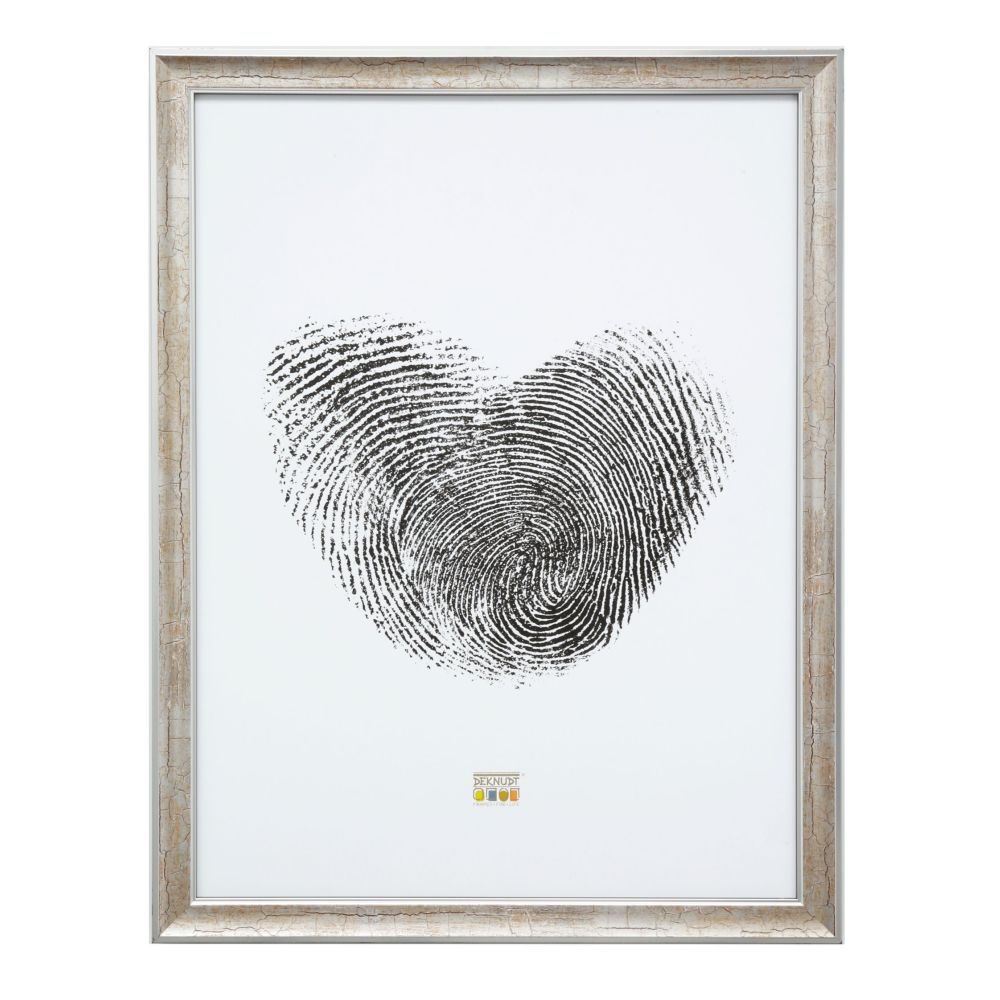 Deknudt Silver-colored wooden photo frame with dark brown crackle finish 15x15 S40YOUR9