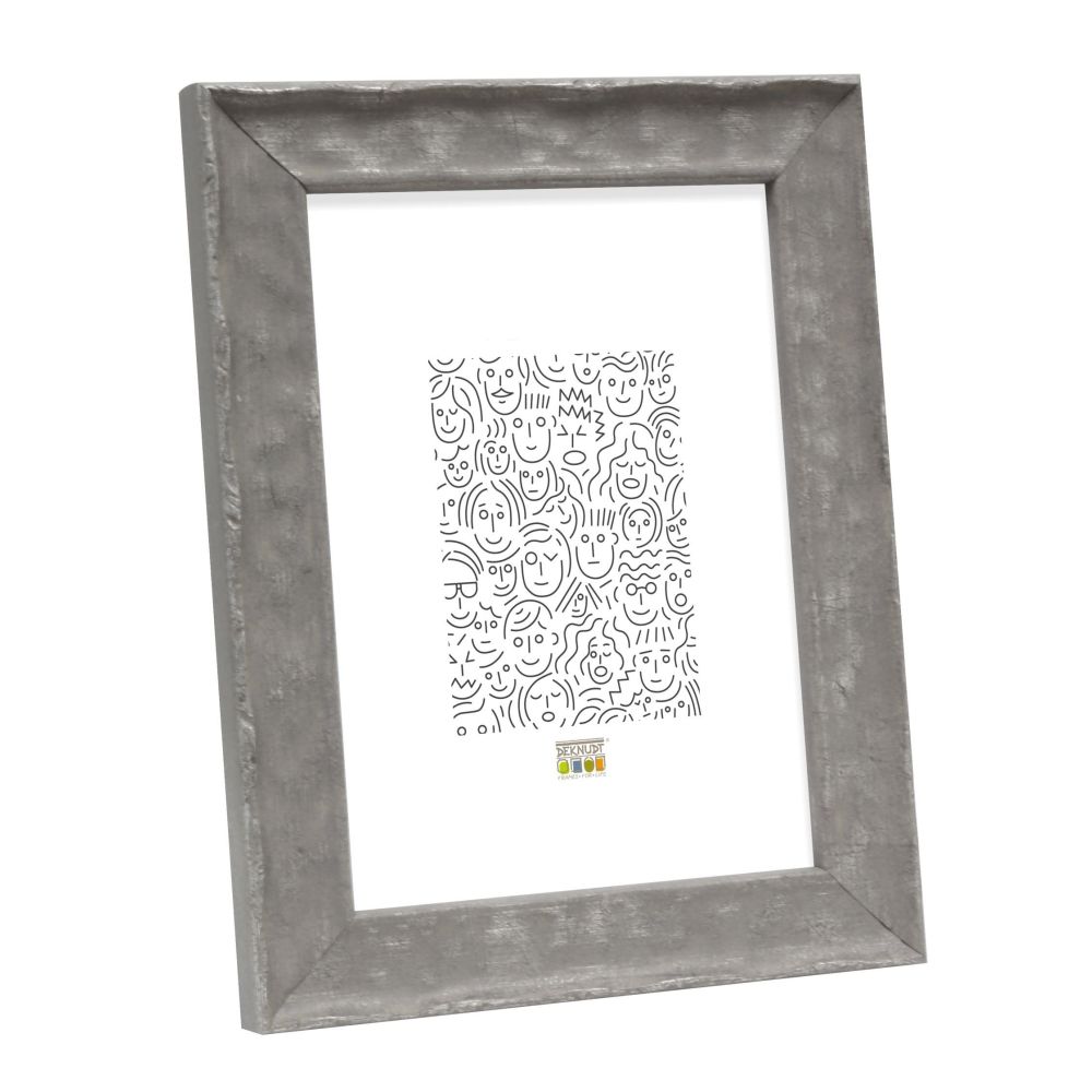 Deknudt Cornice in legno grigio con struttura ondulata 18x24 S46HF7