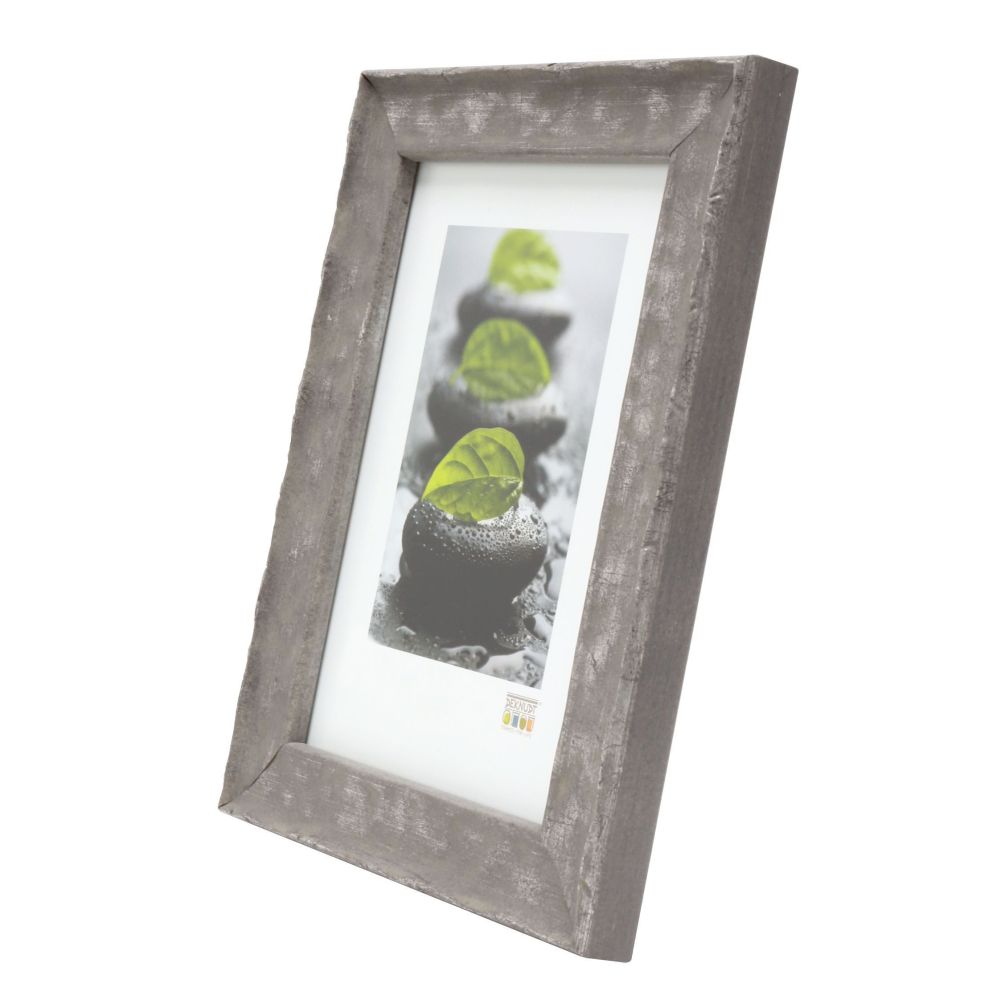 Deknudt Cornice in legno grigio con struttura ondulata 18x24 S46HF7