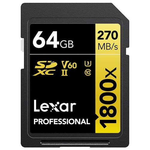 Lexar Professional SDXC 64GB BL 1800x UHS-II V60 gold