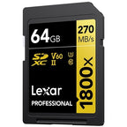 Lexar Professional SDXC 64GB BL 1800x UHS-II V60 gold