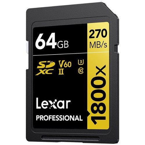 Lexar Professional SDXC 64GB BL 1800x UHS-II V60 gold