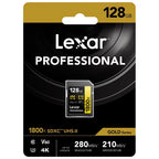 Lexar Professional SDXC 128GB BL 1800x UHS-II V60 gold