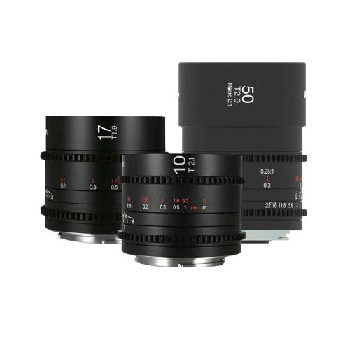 Laowa MFT Cine prime 3-obiettivo [wide + macro] bundle (10mm, 17mm, 50mm)