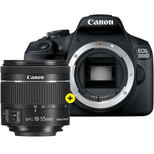 Canon EOS 2000D + EF-S 18-55mm F/4-5.6 IS STM compact