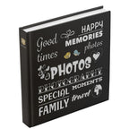 Album fotografico Henzo 100 pagine Wording 30x30 nero