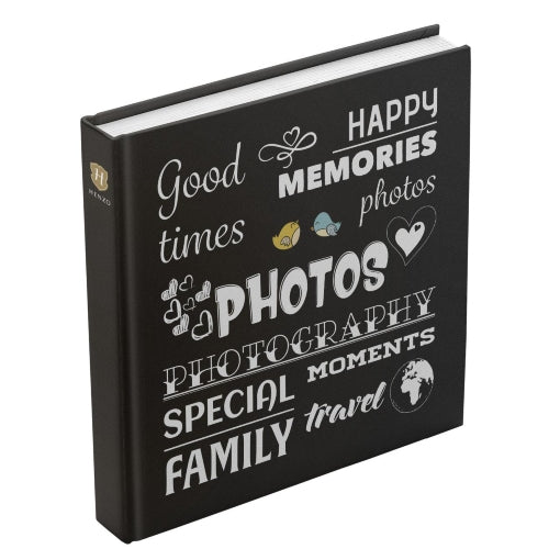 Album fotografico Henzo 100 pagine Wording 30x30 nero