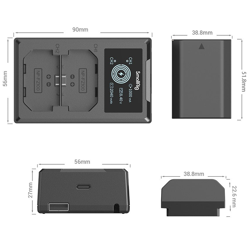 SmallRig 3824 NP-FZ100 Camera Battery and Charger Kit