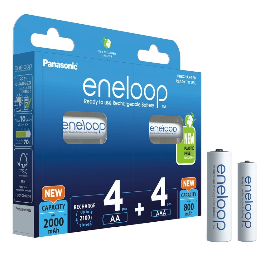 Panasonic Eneloop 4x (AA) 2000mAh + 4x (AAA) 800mAh