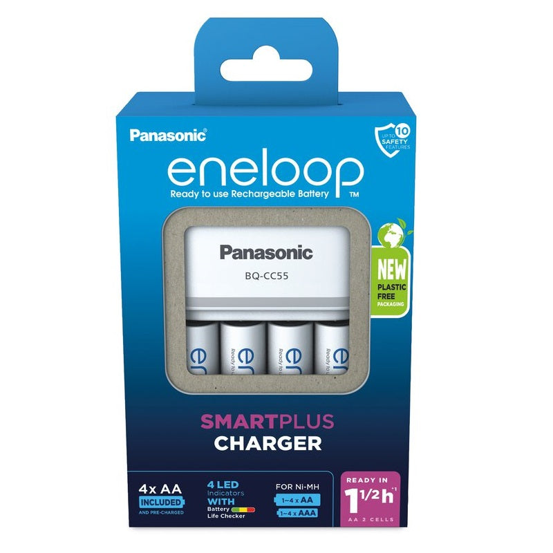 Panasonic Eneloop Charger CC55 + 4x AA 2000mAh
