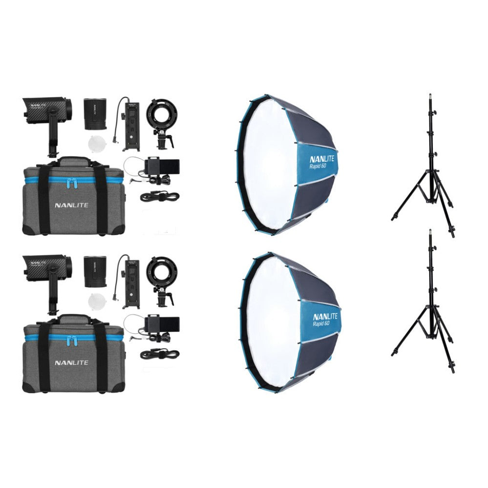 Nanlite Forza 60 II LED dual kit (con stativo e softbox)