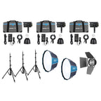 Nanlite Forza 150B Bi-Colour LED Triple Kit (w/ Case, Light Stand, Fresnel and Softbox)