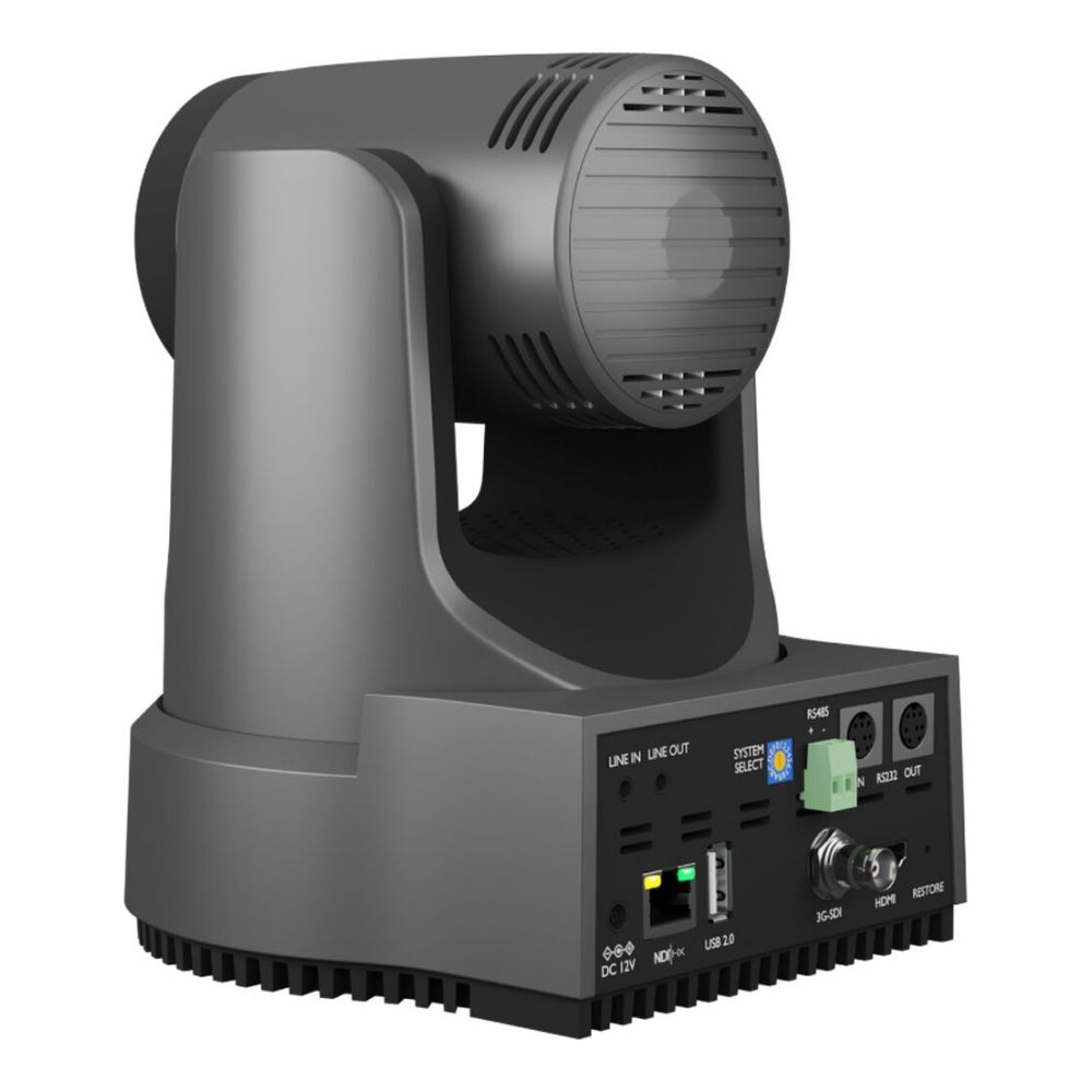 PTZOptics Move 4K, una telecamera PTZ di terza generazione, zoom ottico 12x grigio