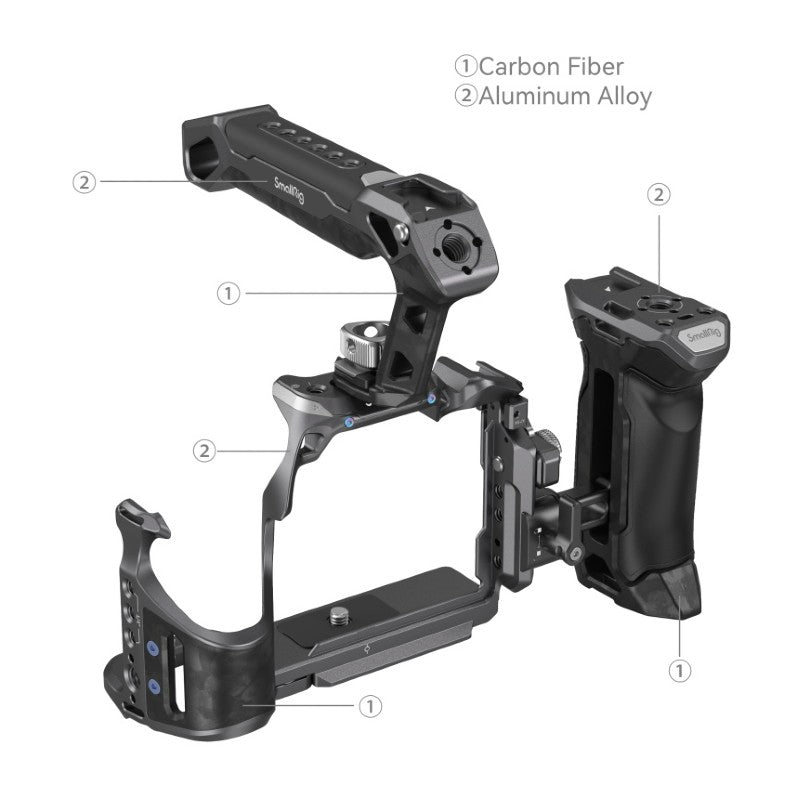 SmallRig "Rhinoceros" Advanced Gabbia Kit per Sony Alpha 7R V / Alpha 7 IV / Alpha 7S III 3710
