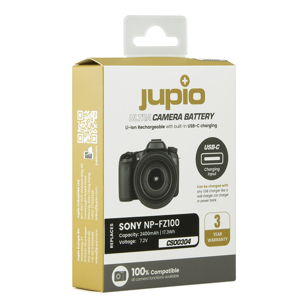 Jupio Sony NP-FZ100 Ultra C 2400mAh batteria con ingresso USB-C