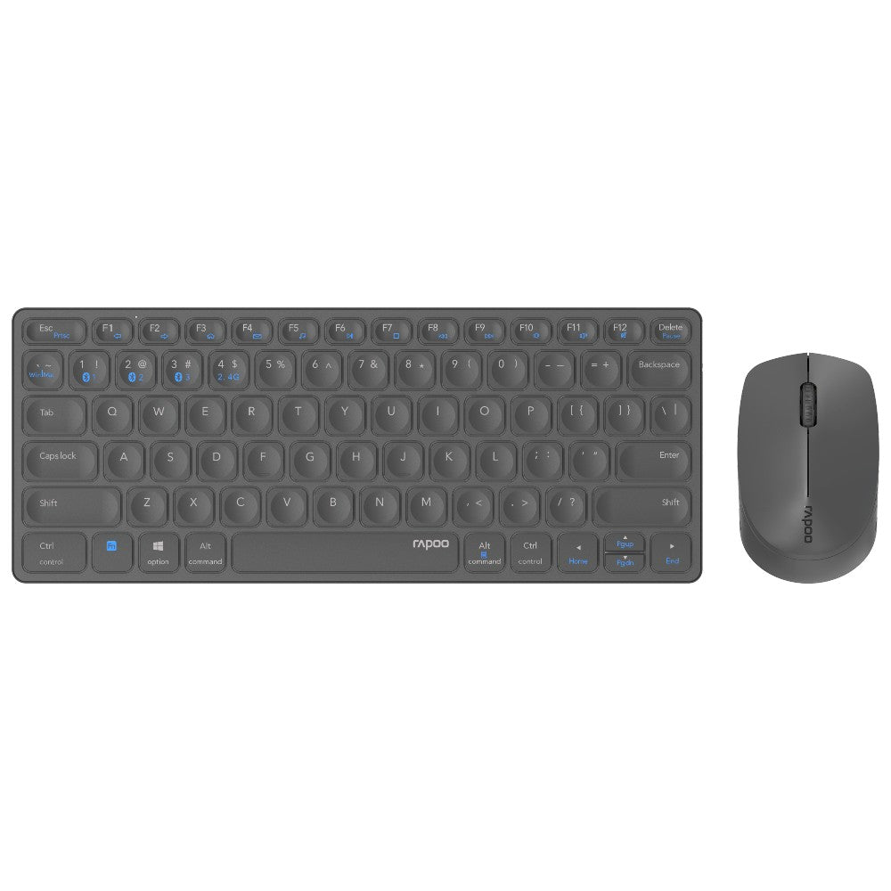 Rapoo 9600M Wireless multimode Blade Combo Set, QWERTY US - Dark Grey