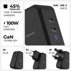 Rolling Square GaN Charger EU 100W - Black
