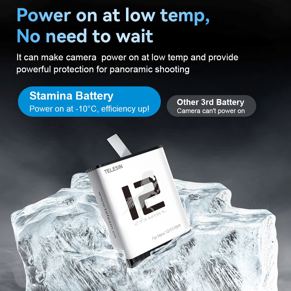 Scatola di ricarica Telesin con 2 batterie Stamina