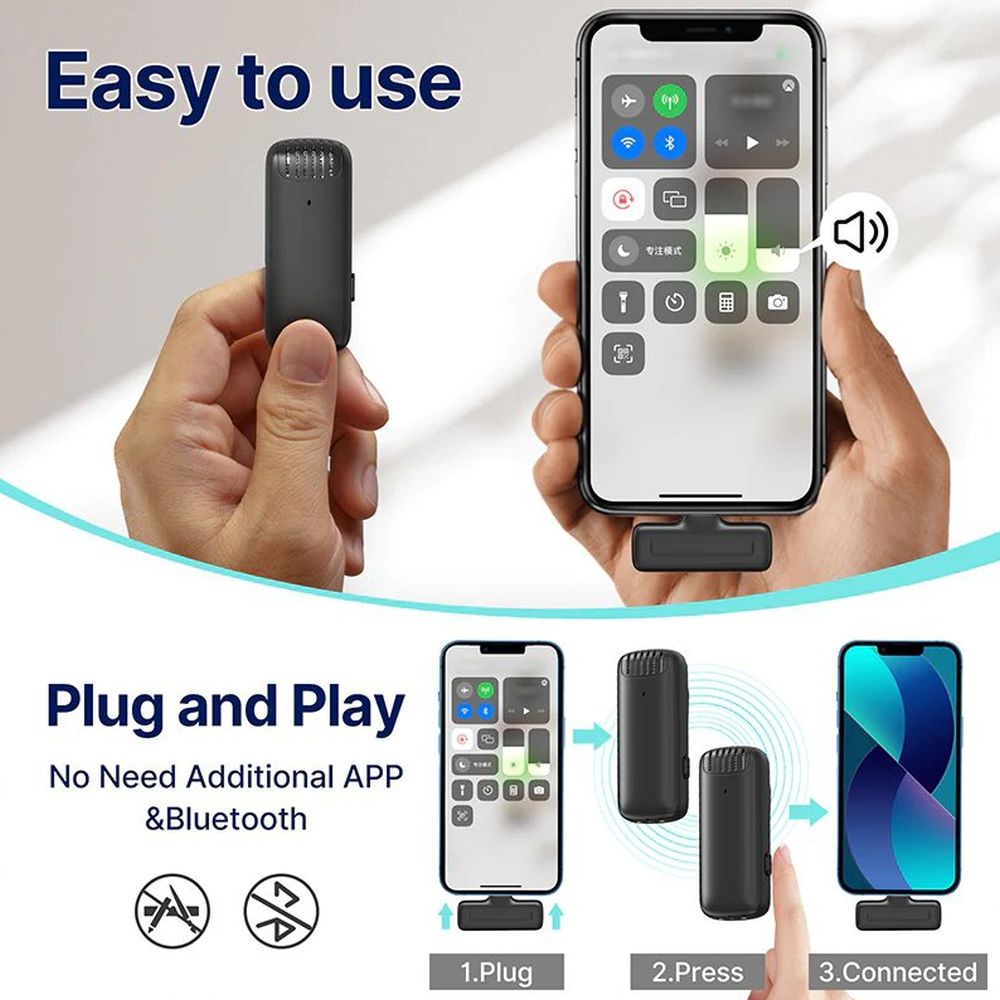 Set microfonico wireless Ulanzi con due trasmettitori per Lightning