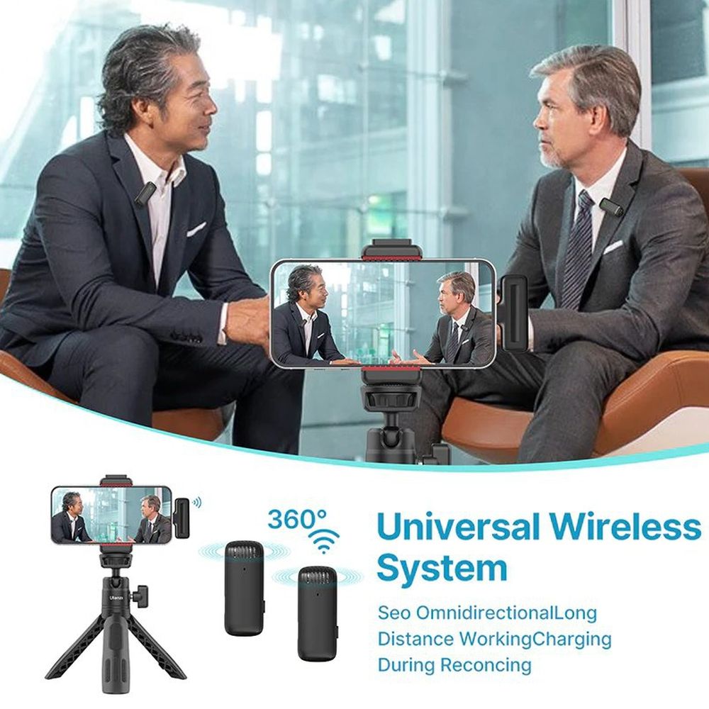Set microfonico wireless Ulanzi con due trasmettitori per Lightning