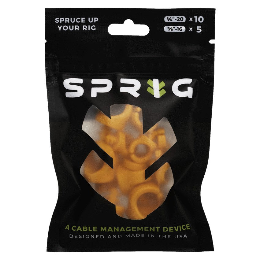 SPRIG Arancione Value Pack; 10x 1/4”-20 Sprigs + 5x 3/8”-16 Big Sprigs