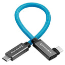 Kondor Blue USB C to USB C High Speed cable for Samsung T5 T7 SSD - angled
