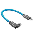 Kondor Blue USB C to USB C High Speed Cable per SSD Recording - Right Angle (12")