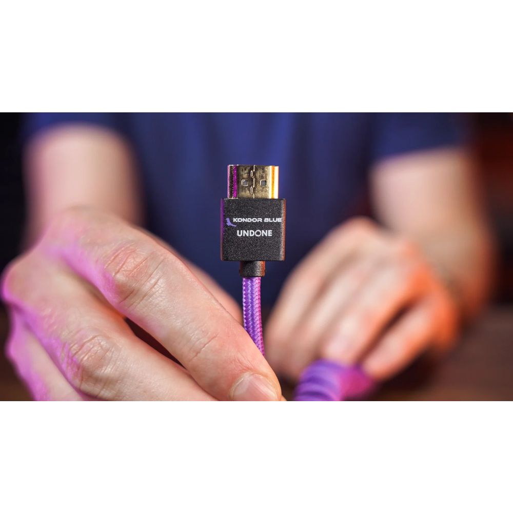 Kondor Blue Gerald Undone MK2 Cavo HDMI completo 12"-24" a spirale (Viola)