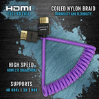 Kondor Blue Gerald Undone MK2 Cavo HDMI completo 12"-24" a spirale (Viola)