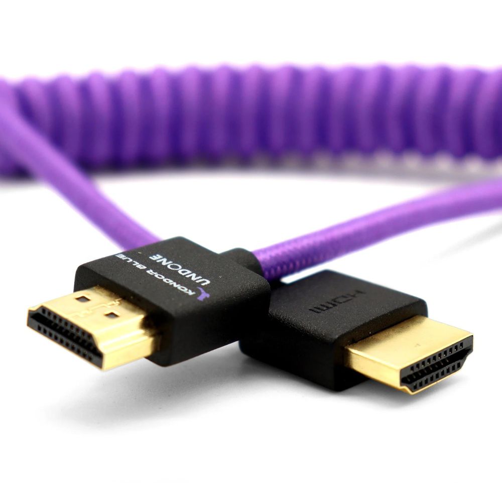 Kondor Blue Gerald Undone MK2 Cavo HDMI completo 12"-24" a spirale (Viola)