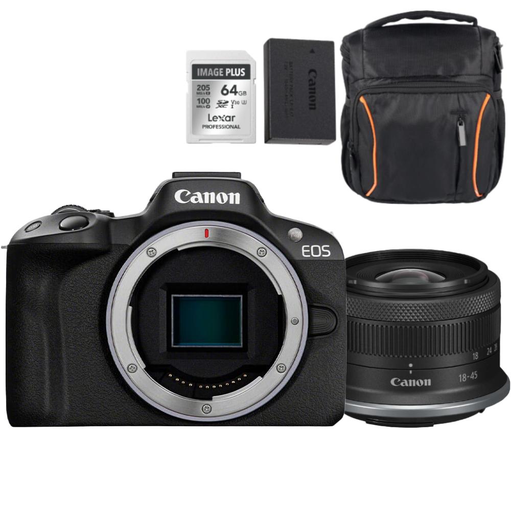 Canon EOS R50 nero + RF-S 18-45 Kit Vacanze