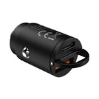 Celly Black Label Car Charger USB-C + USB Port, 30W
