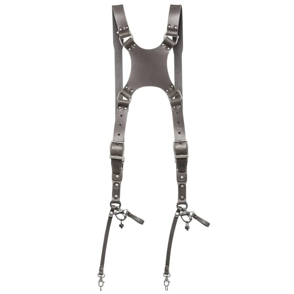 L'imbracatura per doppia fotocamera The Hantler grigio pietra/argento antico, grande
