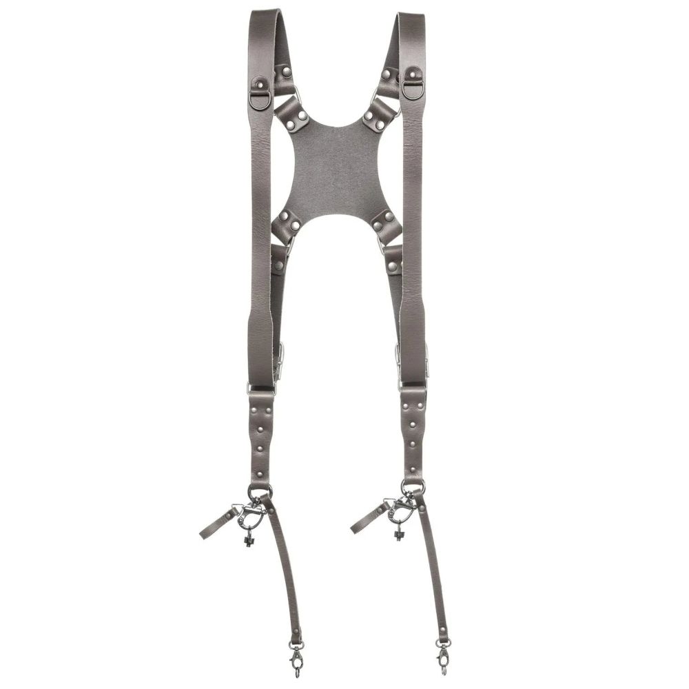 L'imbracatura per doppia fotocamera The Hantler grigio pietra/argento antico, grande