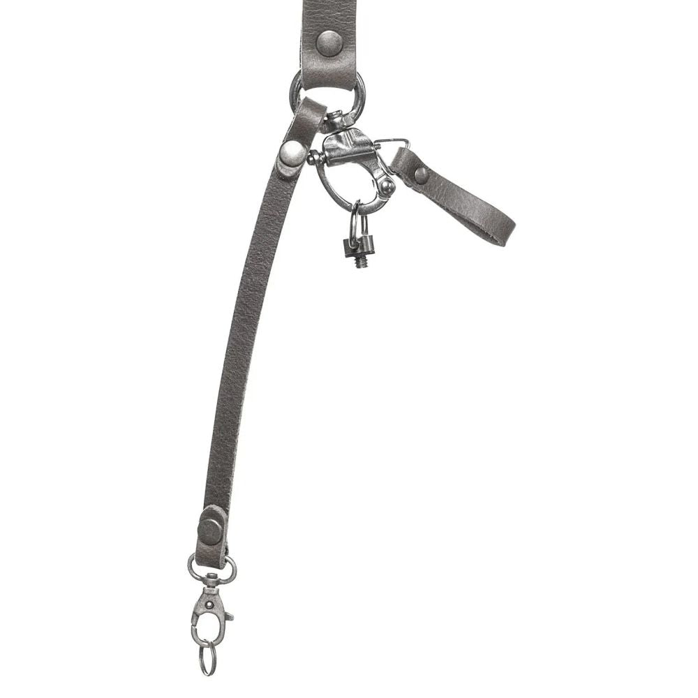 L'imbracatura per doppia fotocamera The Hantler grigio pietra/argento antico, grande