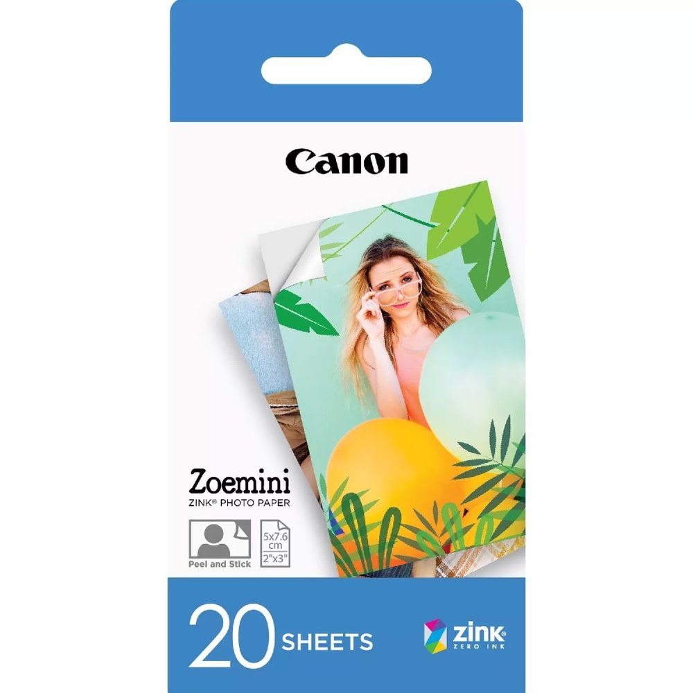 Canon Zoemini 2 Portable Colour Photo Printer Navy Blue + ZP-2030, 5x7.6cm, 20 sheets