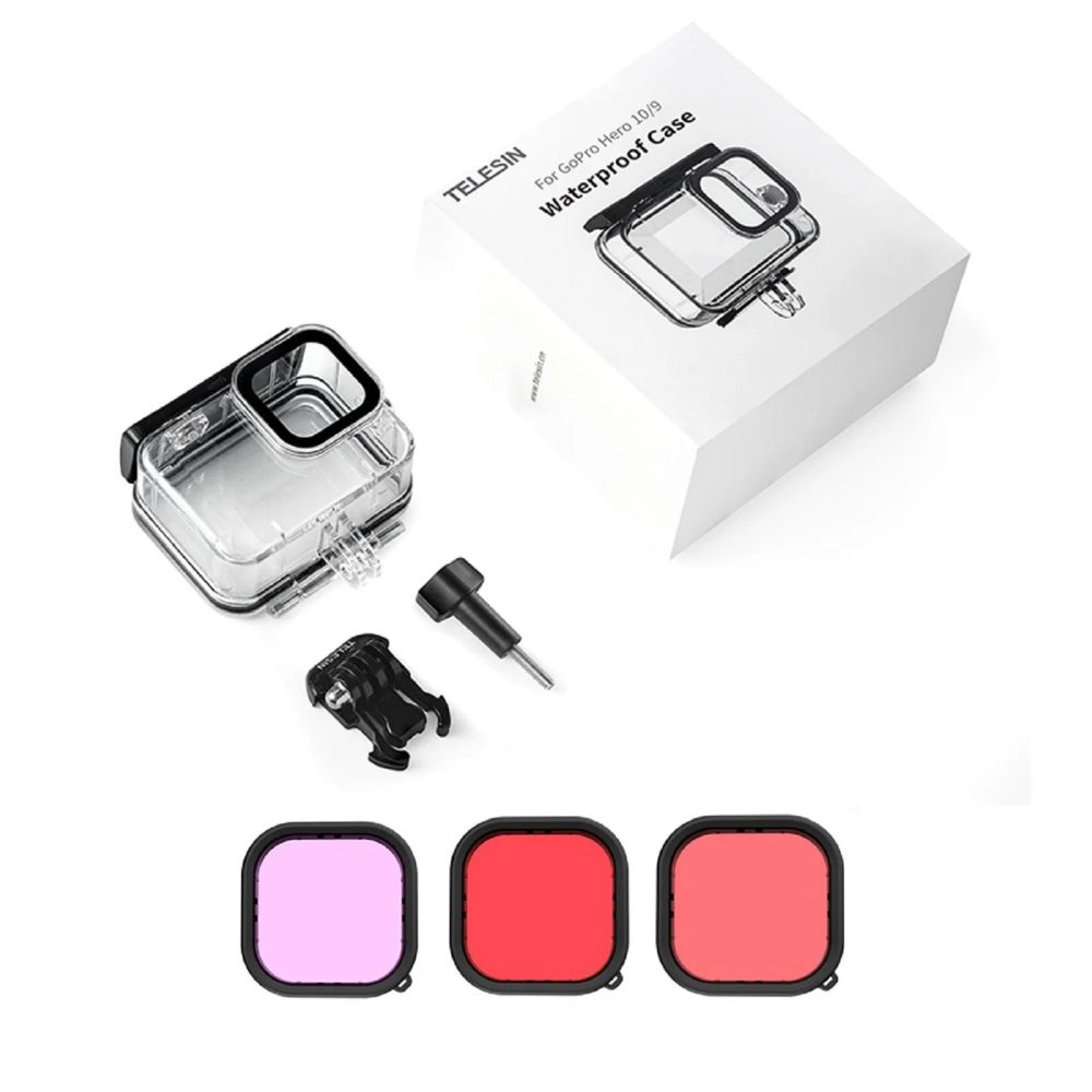Telesin Waterproof case + dive filter set for GoPro 9/10/11/12