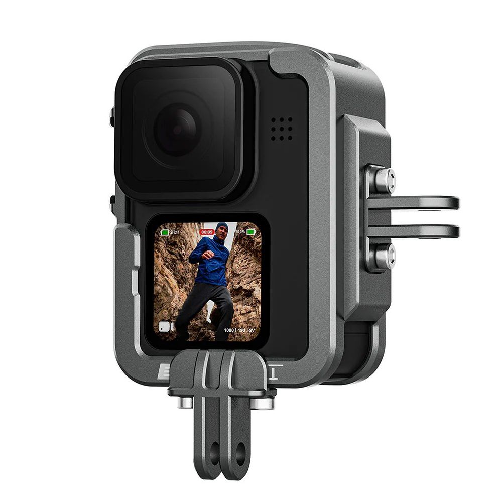 Telesin Gabbia metallica per GoPro 9/10/11/12, orizzontale+verticale