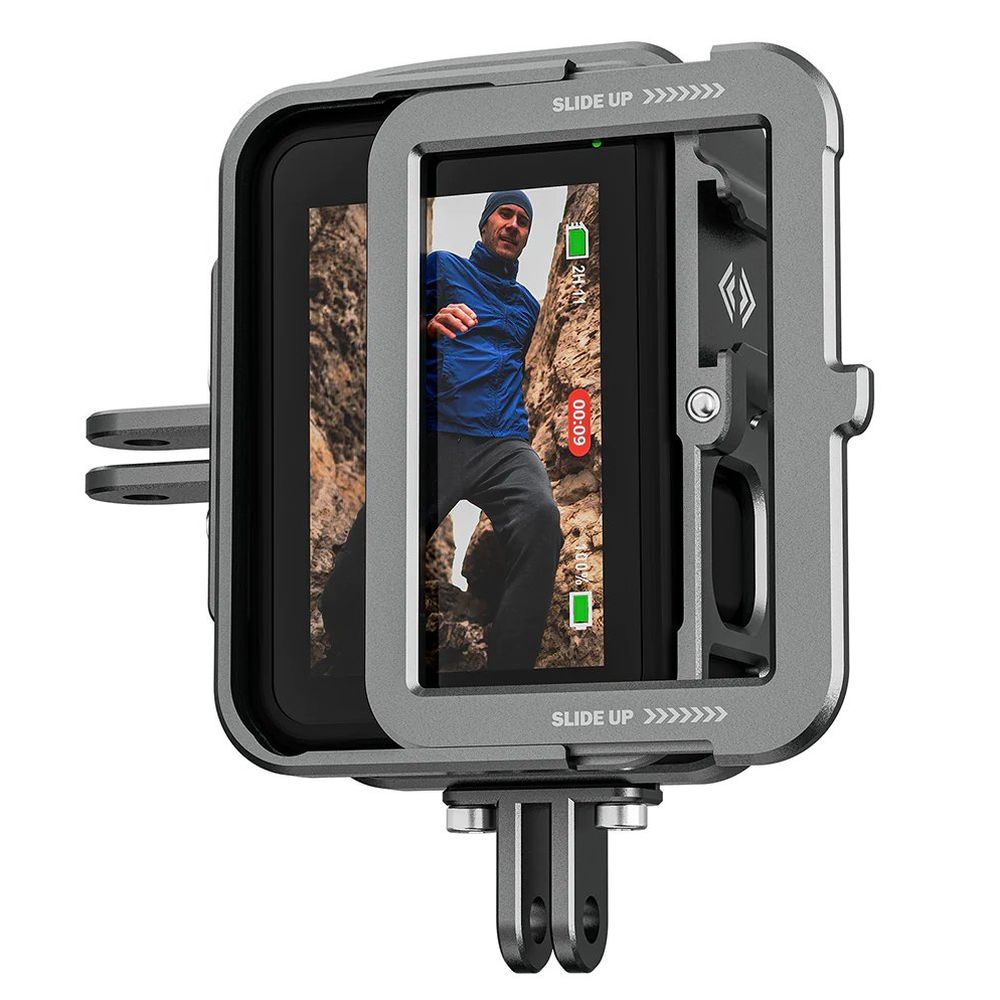 Telesin Gabbia metallica per GoPro 9/10/11/12, orizzontale+verticale