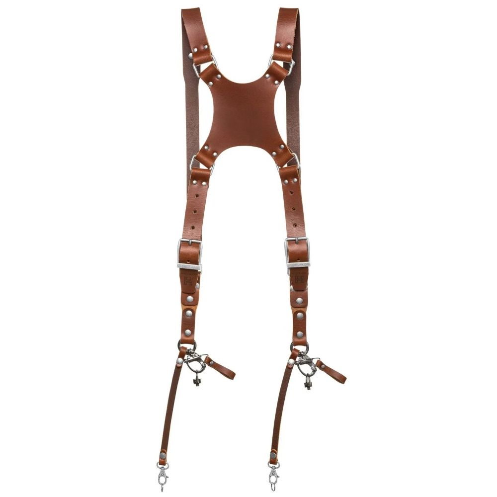 L'imbracatura per doppia fotocamera Hantler Cognac / Argento antico, Regular