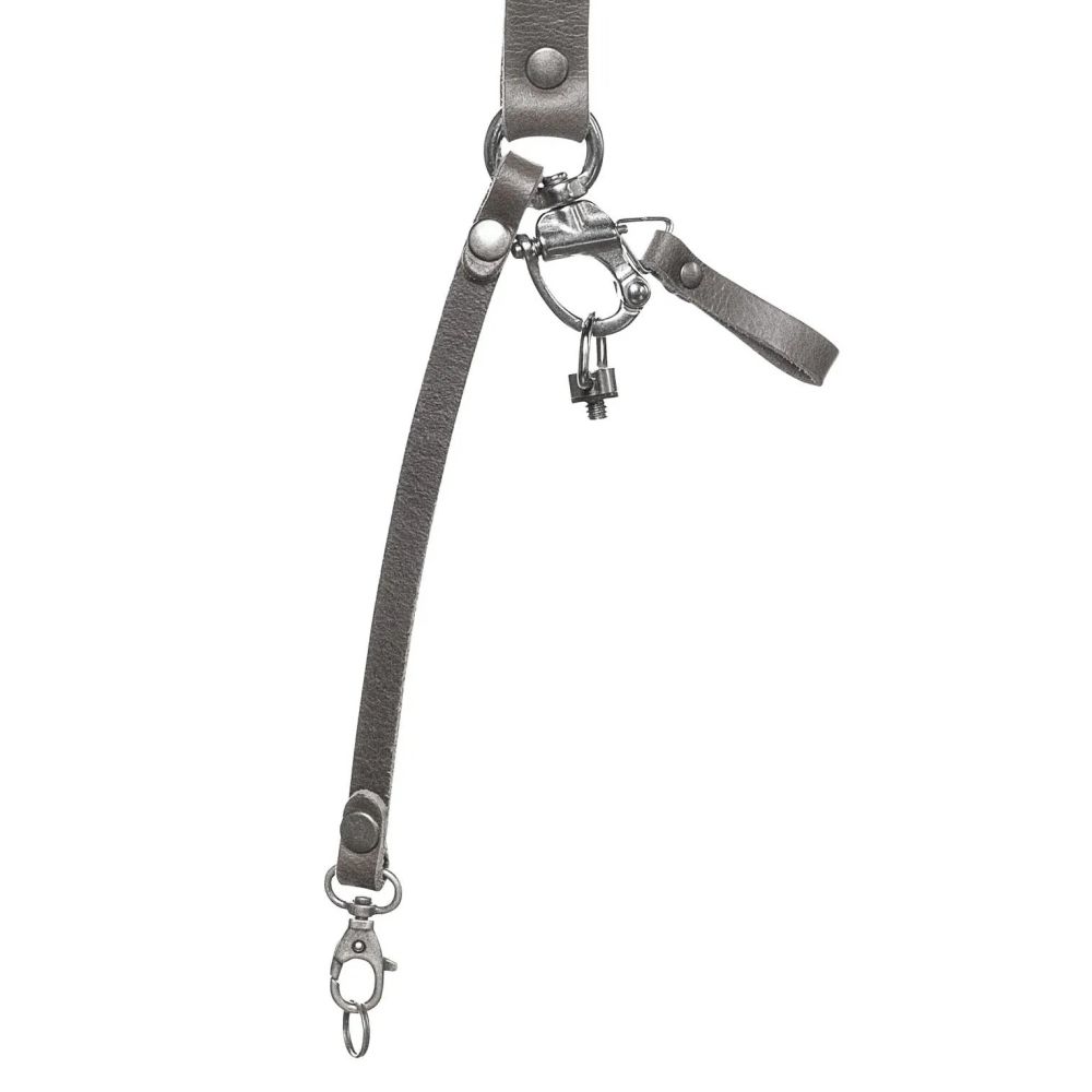 The Hantler Dual camera harness Stone Gray / Brass, Large