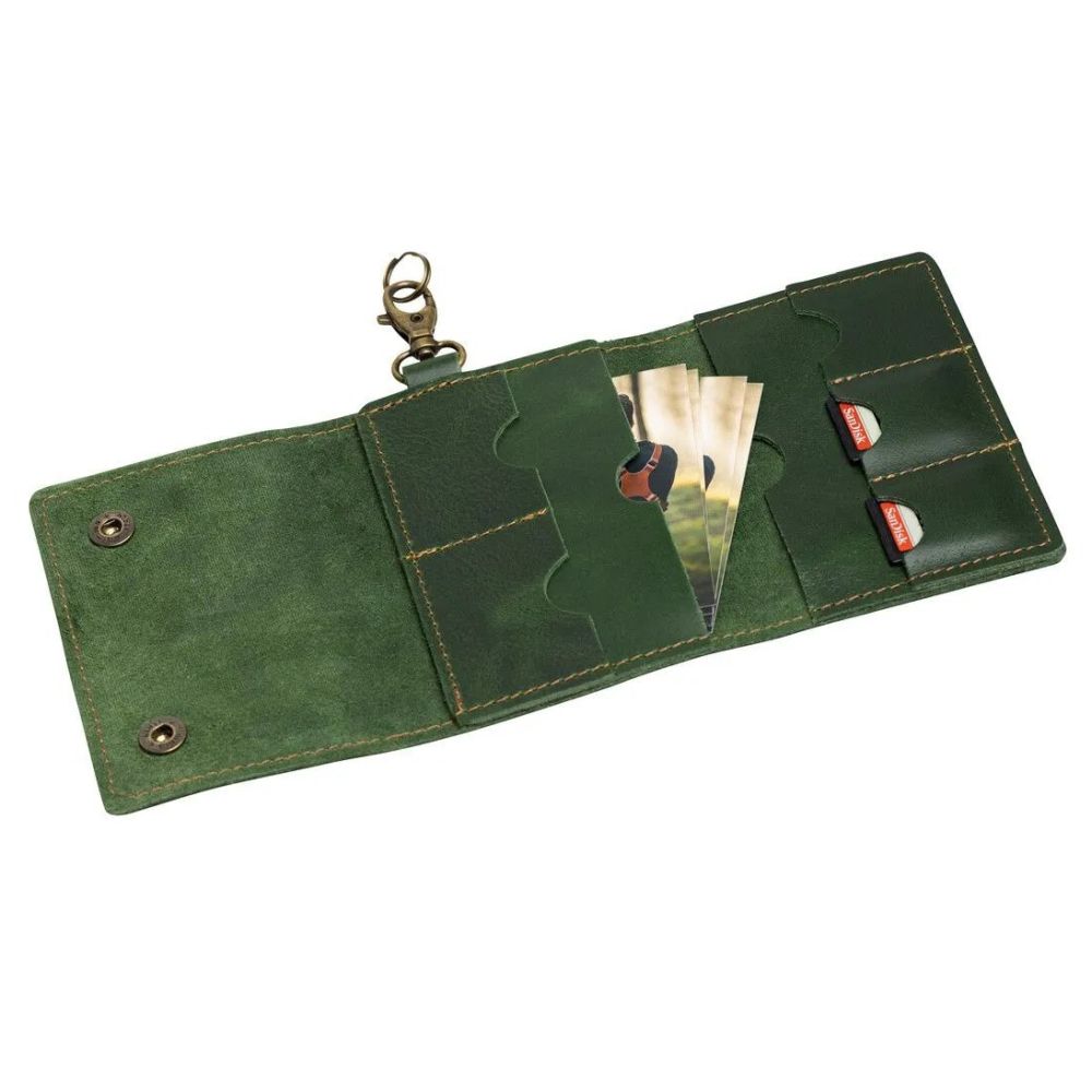 Porta schede di memoria Hantler Premium verde / Ottone, 6x SD