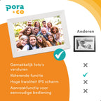 Pora&co Digital Photo Frame con WiFi & Frameo App 10 inch, bianco