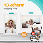 Pora&co Digital Photo Frame con WiFi & Frameo App 10 inch, bianco