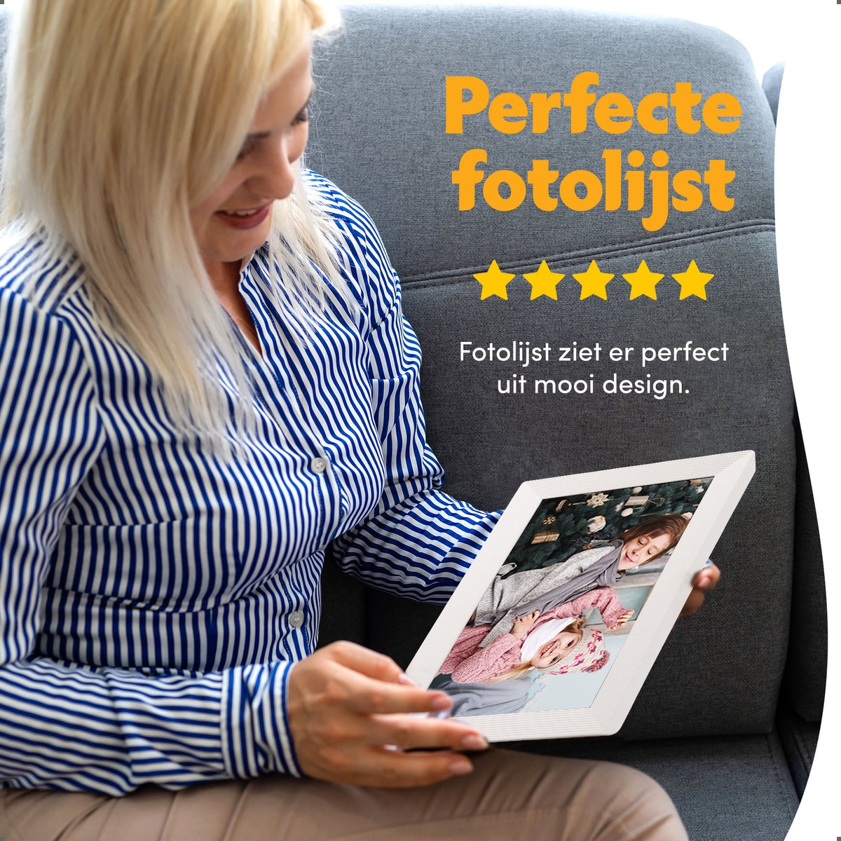 Pora&co Digital Photo Frame con WiFi & Frameo App 10 inch, bianco