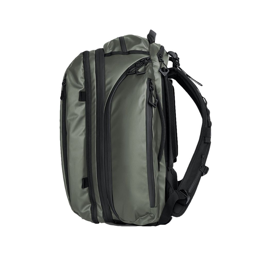 WANDRD Transit 45L Travel Backpack Wasatch Green Essential+ Bundle