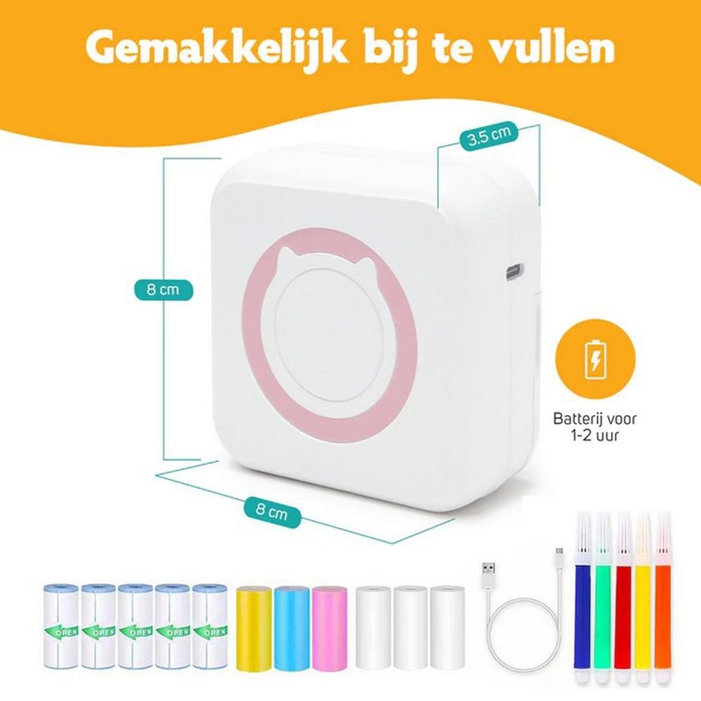 Pora&co Mini printer for mobile, pink