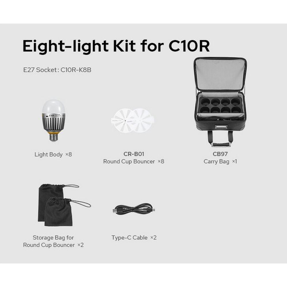 Godox KNOWLED RGBWW C10R Kit lampadina creativa a 8 luci (E27)