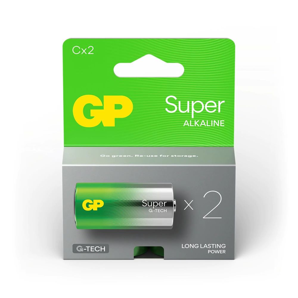 Batteria GP Super Alkaline C Baby barretta, blister 2